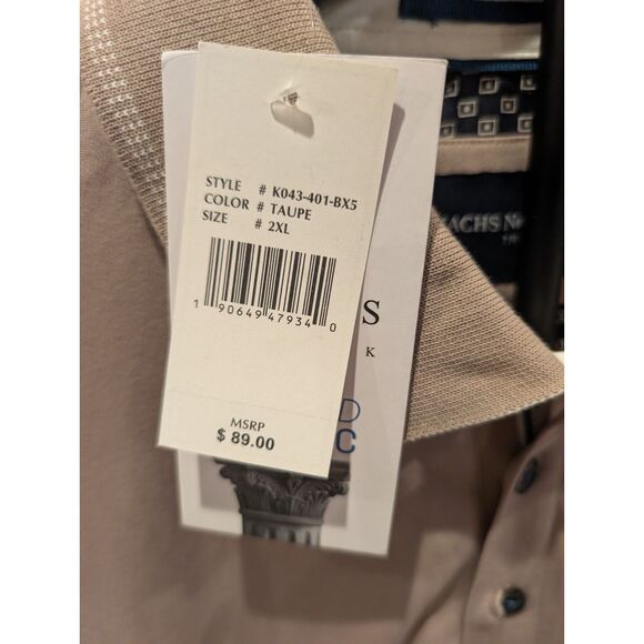 JACHS New York Shirt 2XL Taupe Button-Up Wrinkle Resistant NWT - Picture 2 of 4